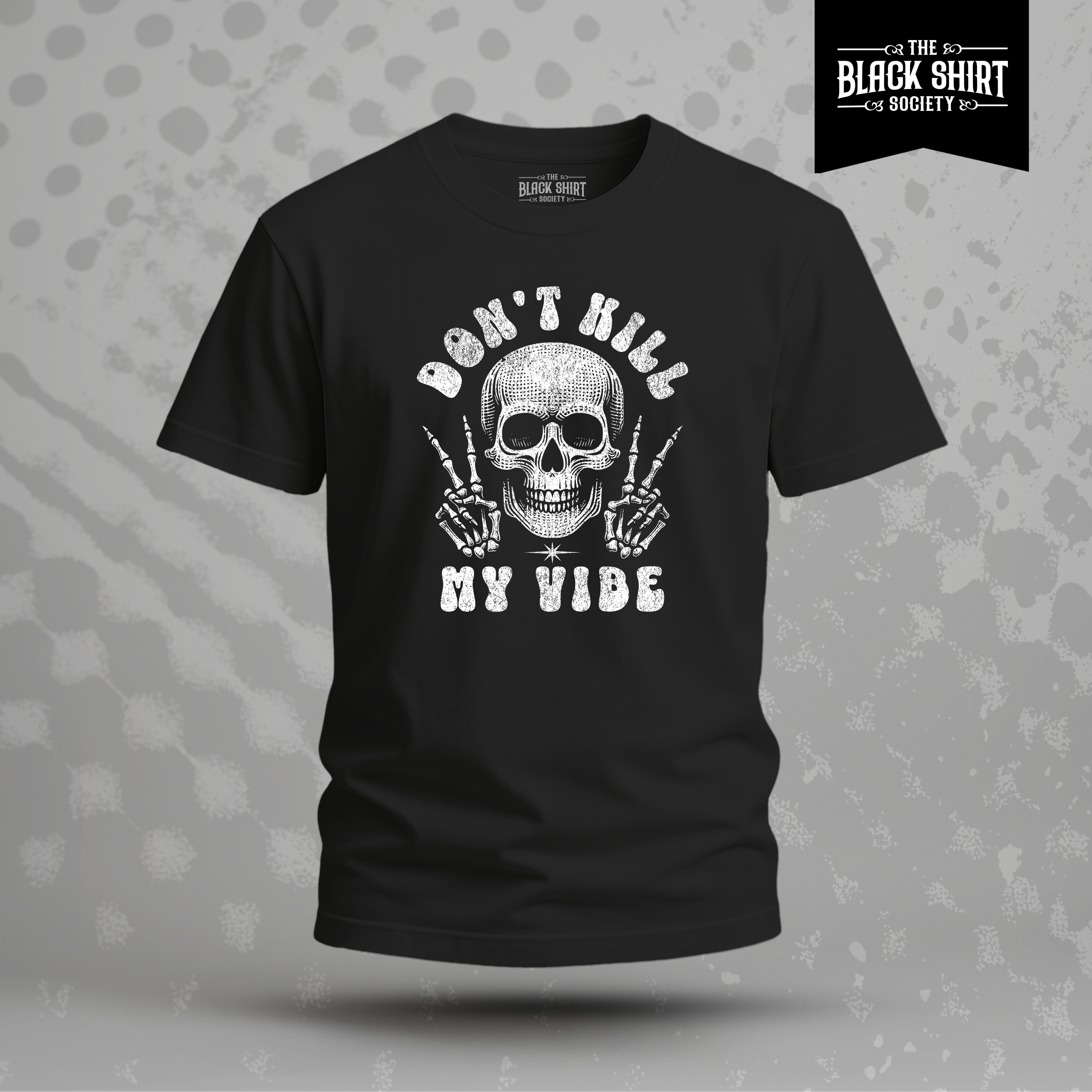 Skull Peace Signs T-Shirt, Gothic Streetwear, Dark Humor Goth Apparel