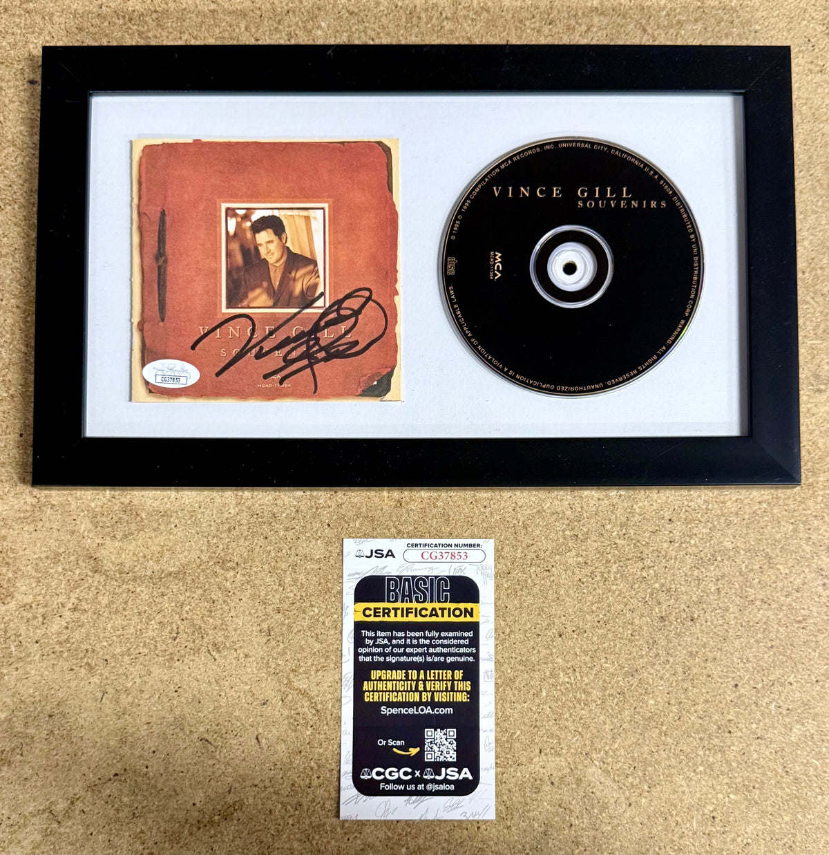 Vince Gill Framed & Signed “Souvenirs” (1995) CD Booklet With JSA COA