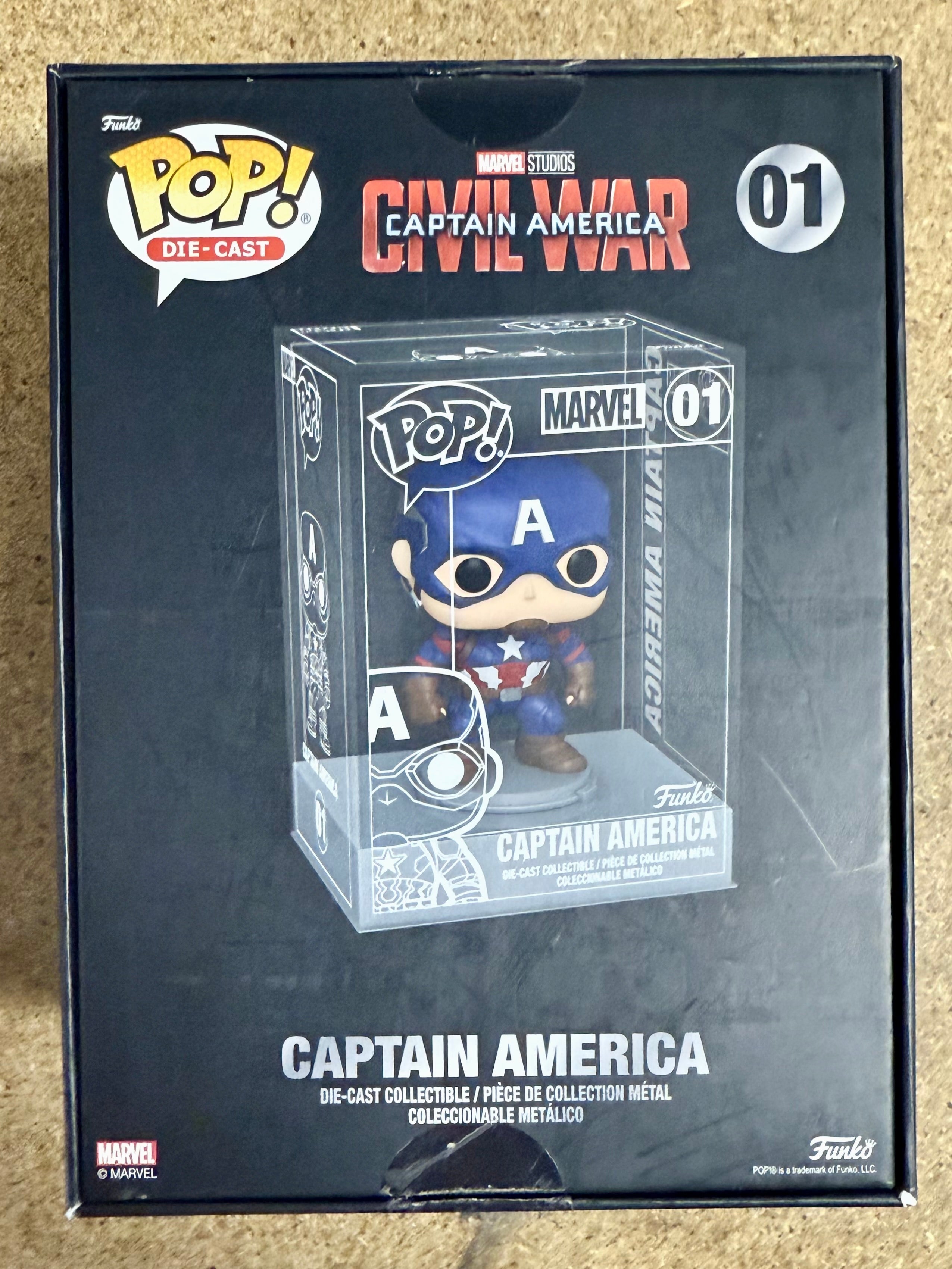 Funko Pop! Die-Cast Captain America #01 Marvel MCU Civil War SDCC 2021 Exclusive