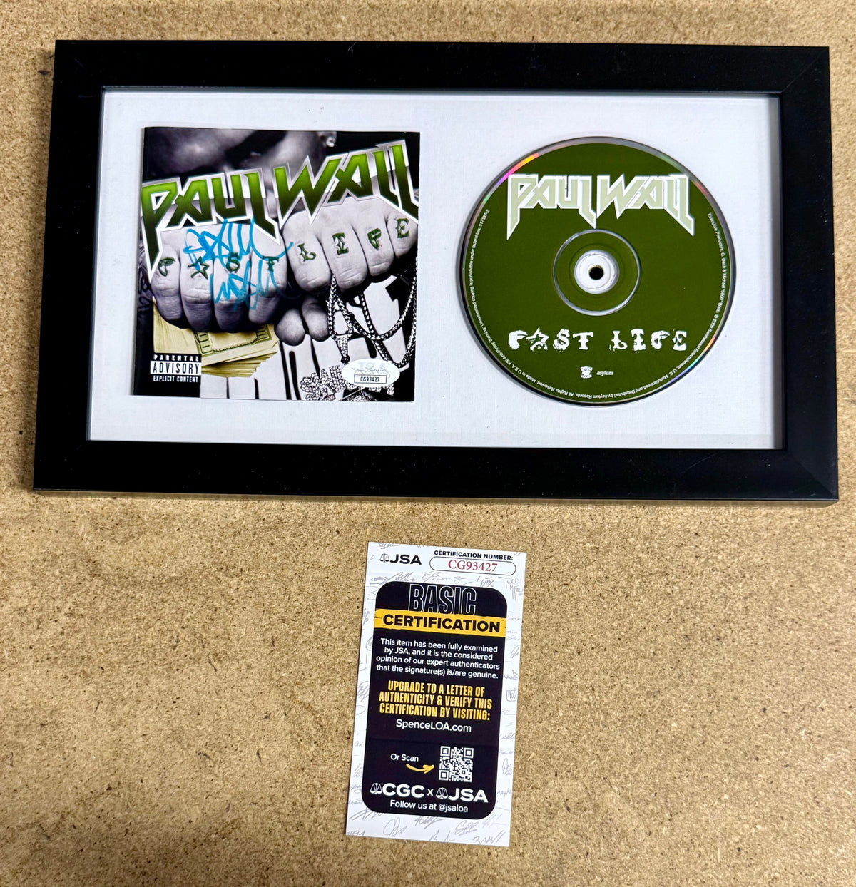 Rapper Paul Wall Signed “Fast Life” (2009) Framed CD With JSA COA