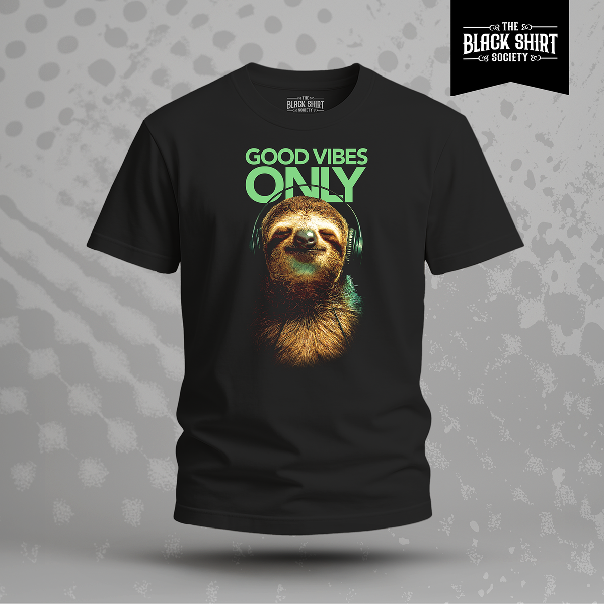Good Vibes Only Sloth T-Shirt, Relaxed Animal Graphic Tee