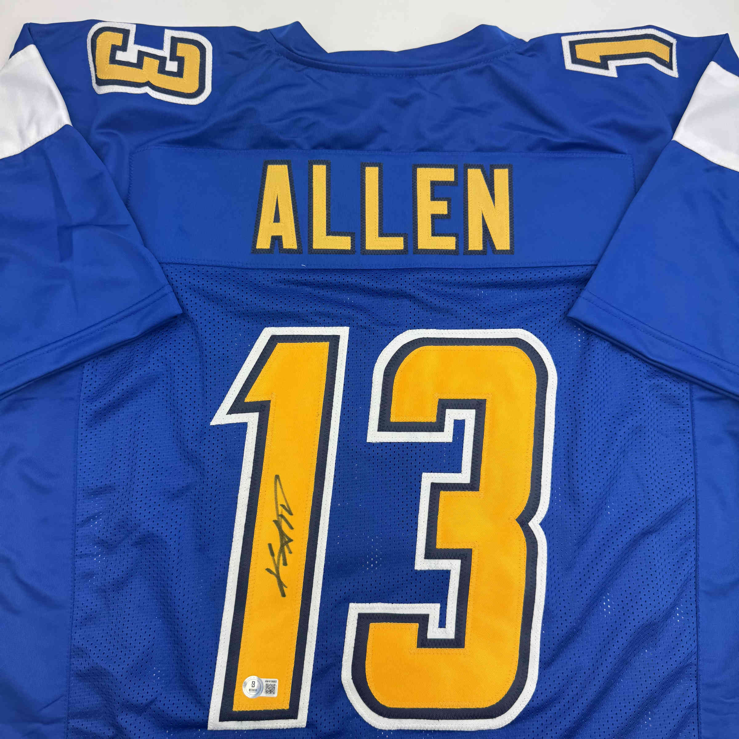 Autographed/Signed Keenan Allen Los Angeles LA Color Rush Blue Football Jersey Beckett BAS COA