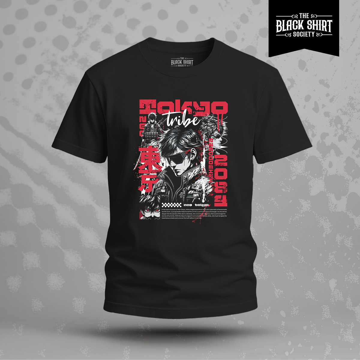 Neo Tokyo Tribe Graphic T-Shirt, Cyberpunk Anime Japanese Streetwear Tee