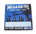 Megadeth The World Needs a Hero Tour 2001-2002 After Show Backstage Pass