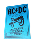 AC/DC For Those About to Rock America Tour 1981 Boston Backstage Pass OTTO