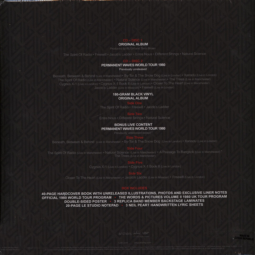 RUSH Permanent Waves - 40th Anniversary Ltd Edition 2CDs 3LPs Super Deluxe