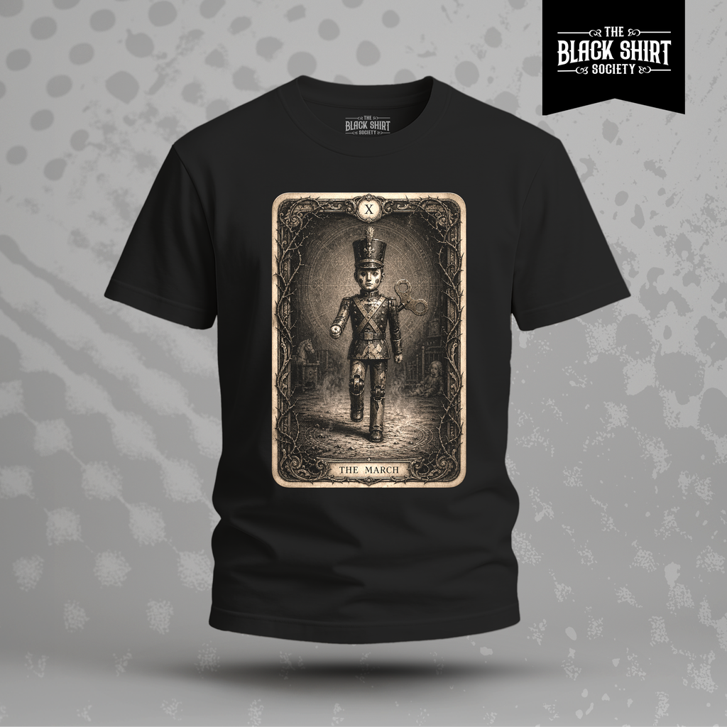 The March | Gothic Toy Soldier T-Shirt | Dark Tarot Card Graphic Tee | Victorian Horror Apparel