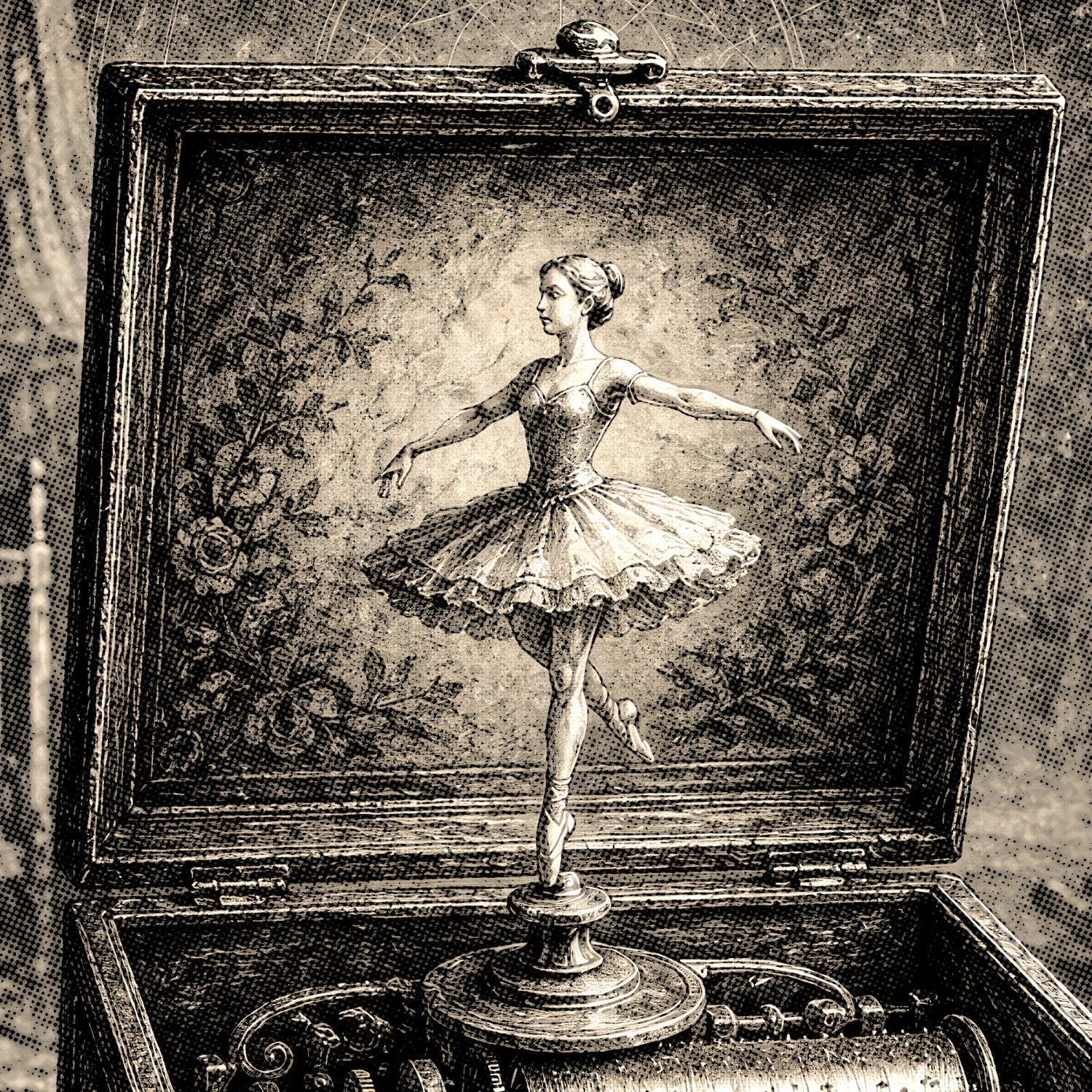 The Melody | Gothic Music Box T-Shirt | Haunted Ballerina Victorian Horror Tee