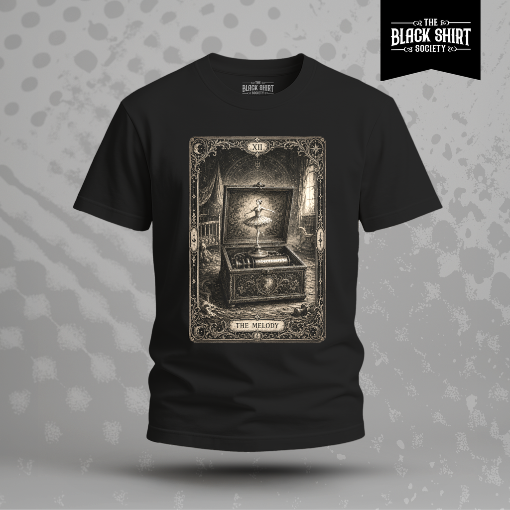 The Melody | Gothic Music Box T-Shirt | Haunted Ballerina Victorian Horror Tee