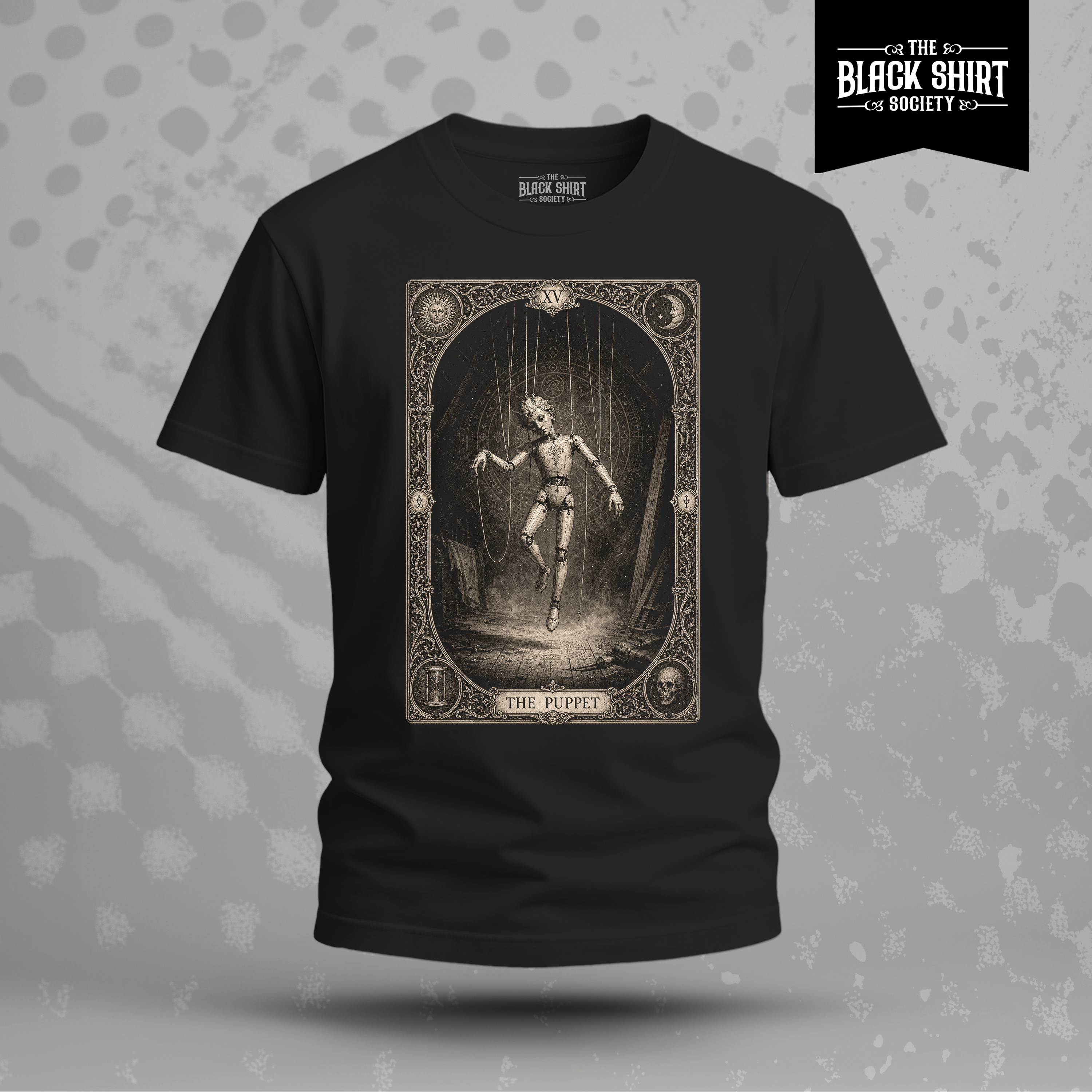 The Puppet | Gothic Marionette Tarot T-Shirt | Victorian Horror Doll Apparel