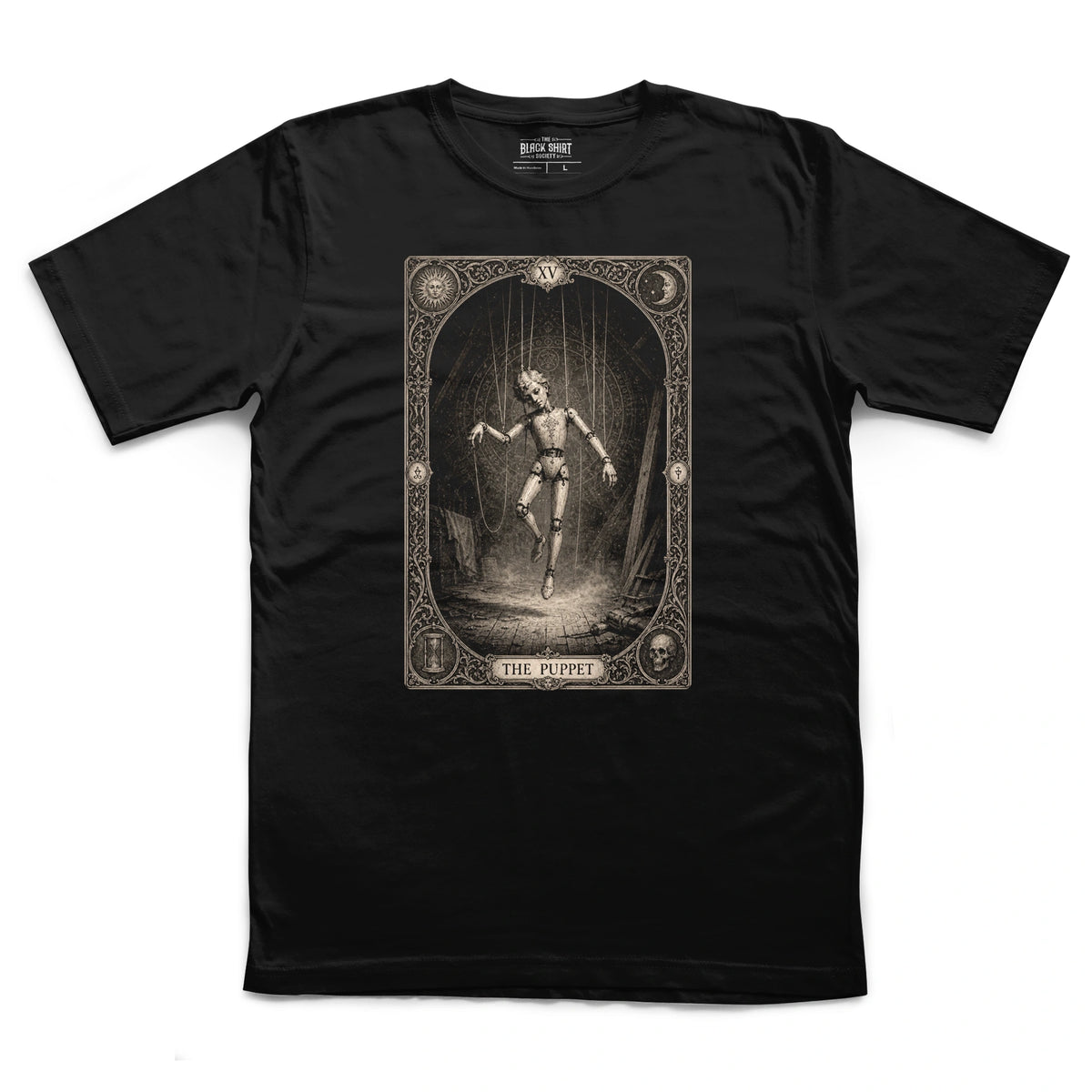 The Puppet | Gothic Marionette Tarot T-Shirt | Victorian Horror Doll Apparel