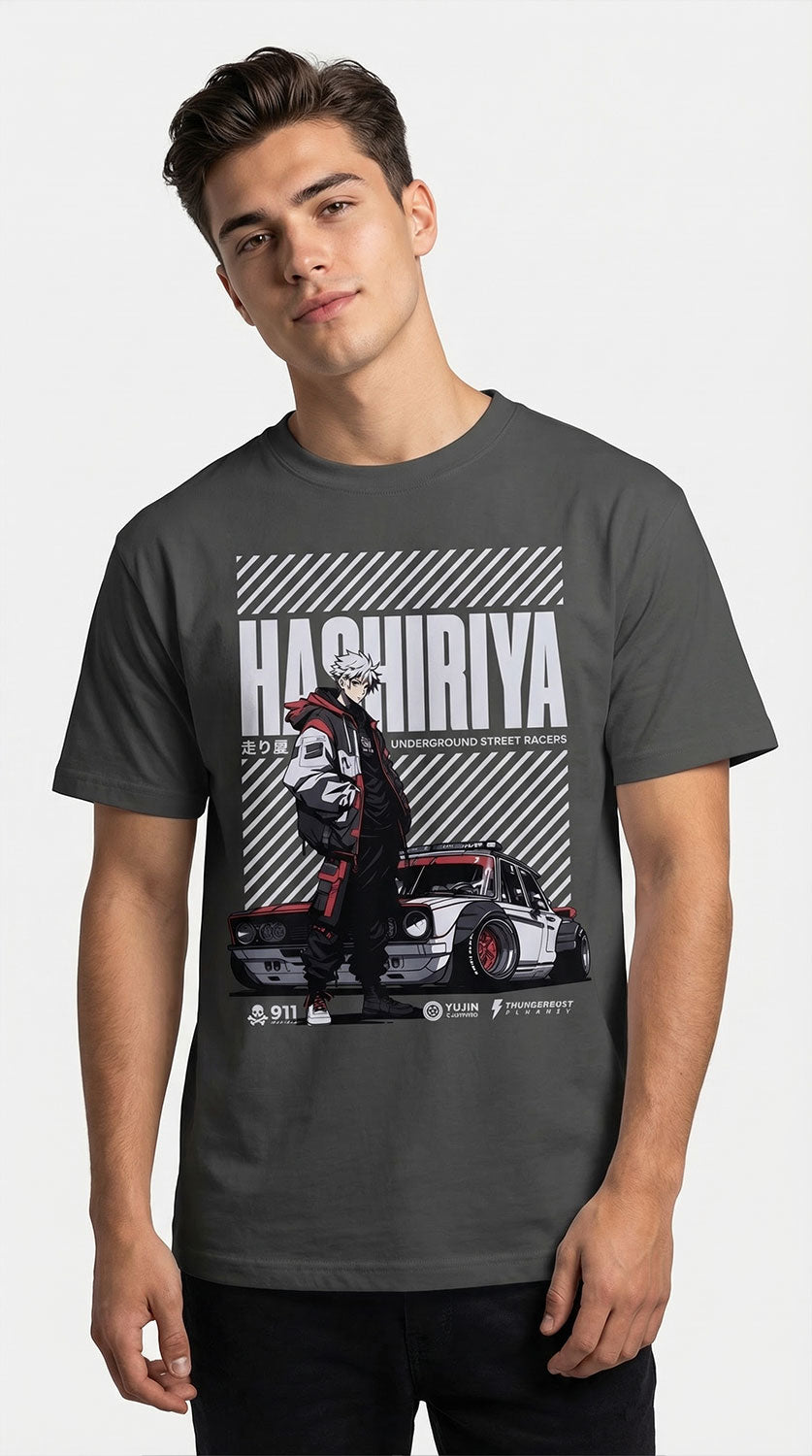 Hashiriya Oversized Faded Car T-Shirt