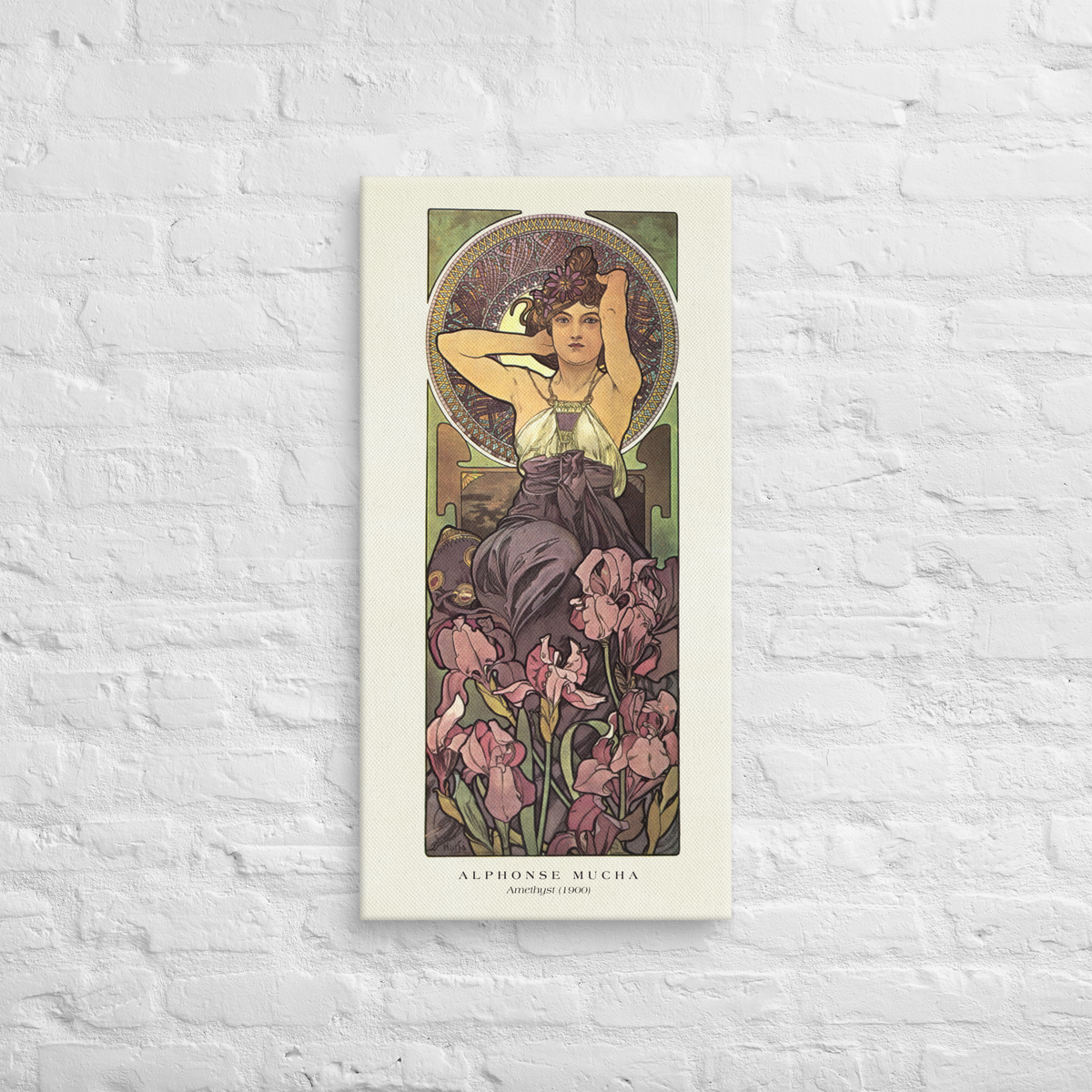 Alphonse Mucha Amethyst Canvas Print (16" X 32")