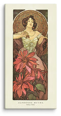Alphonse Mucha Ruby 1900 Canvas Print (16" X 32")