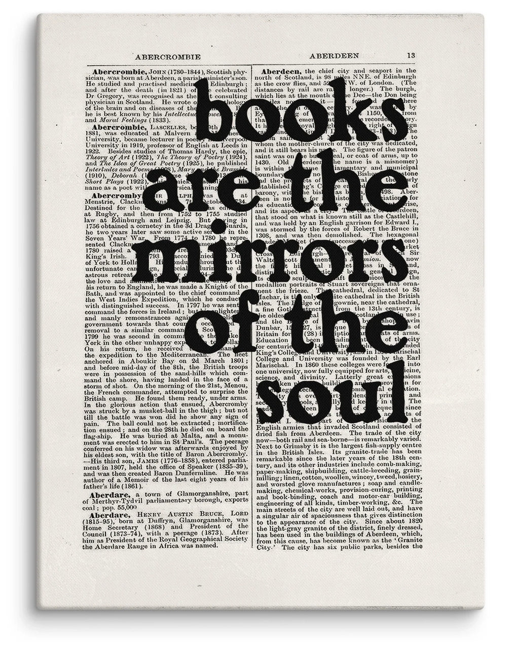 Books Are The Mirrors Of The Soul Canvas Print (18" X 24")