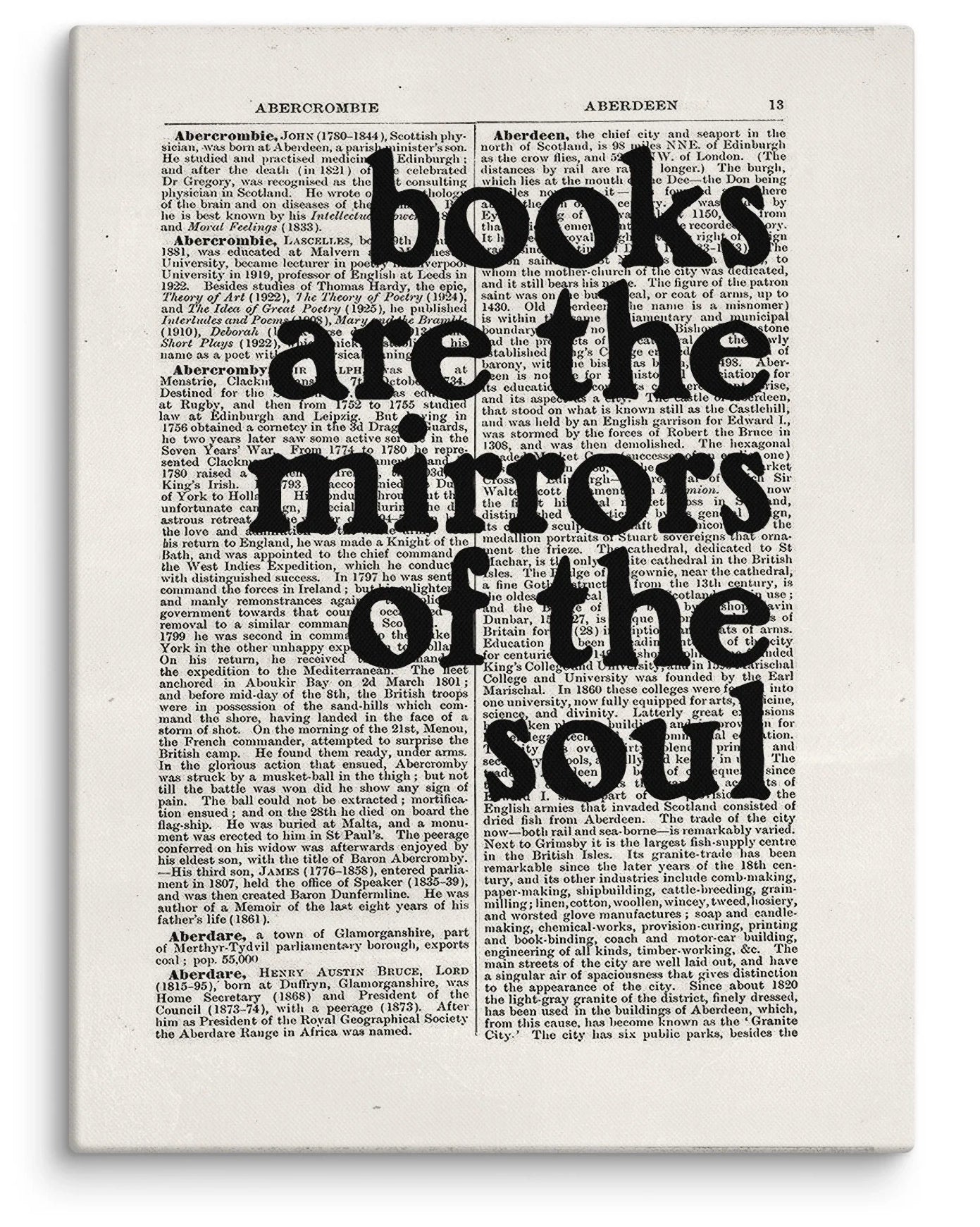 Books Are The Mirrors Of The Soul Canvas Print (18" X 24")