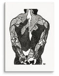 Reijer Stolk - Anatomical Study of the Back Muscles of a Man 1906 Canvas Print (20" X 28")