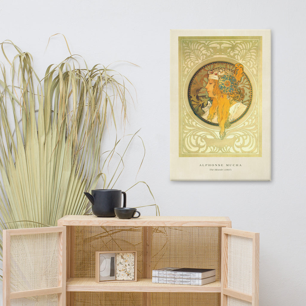 Alphonse Mucha The Blonde Canvas Print (24" X 36")