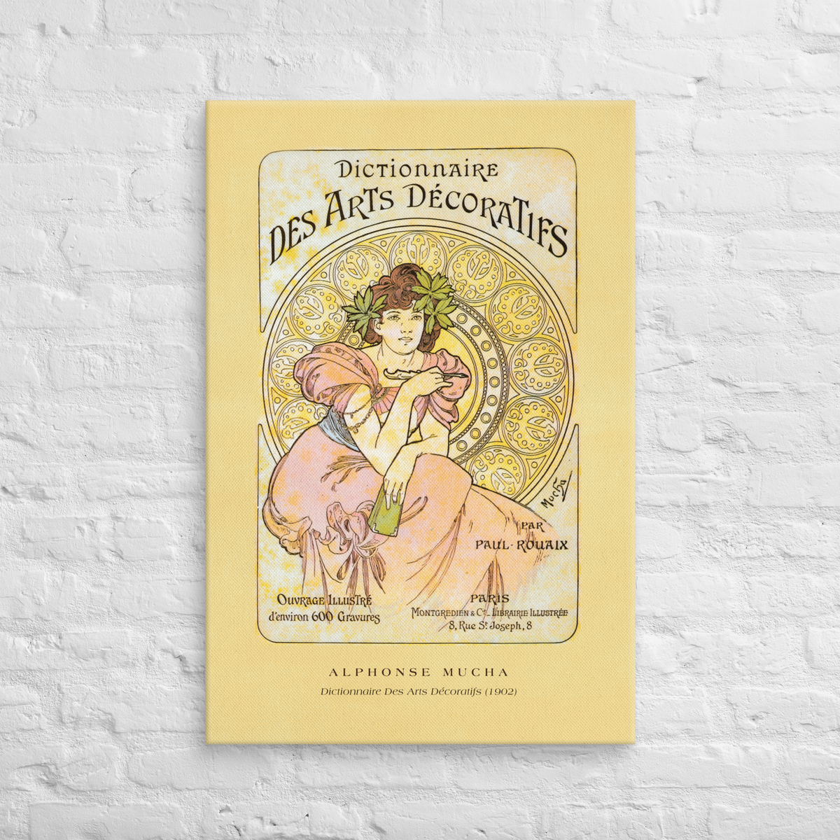 Alphonse Mucha Dictionnaire des Arts Décoratifs Canvas Print (24" X 36")
