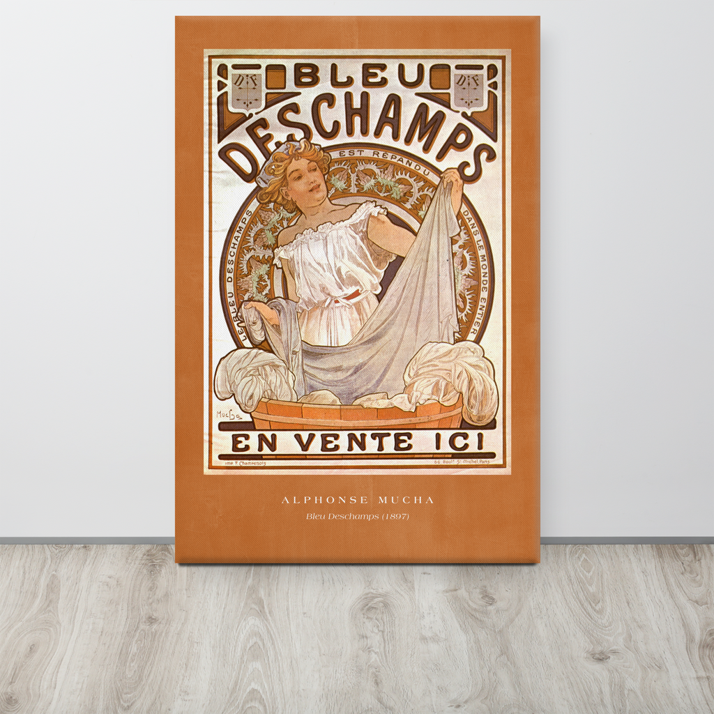 Alphonse Mucha Bleu Deschamps 1897 Canvas Print (24" X 36")