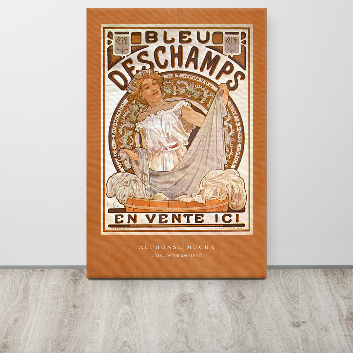 Alphonse Mucha Bleu Deschamps 1897 Canvas Print (24" X 36")