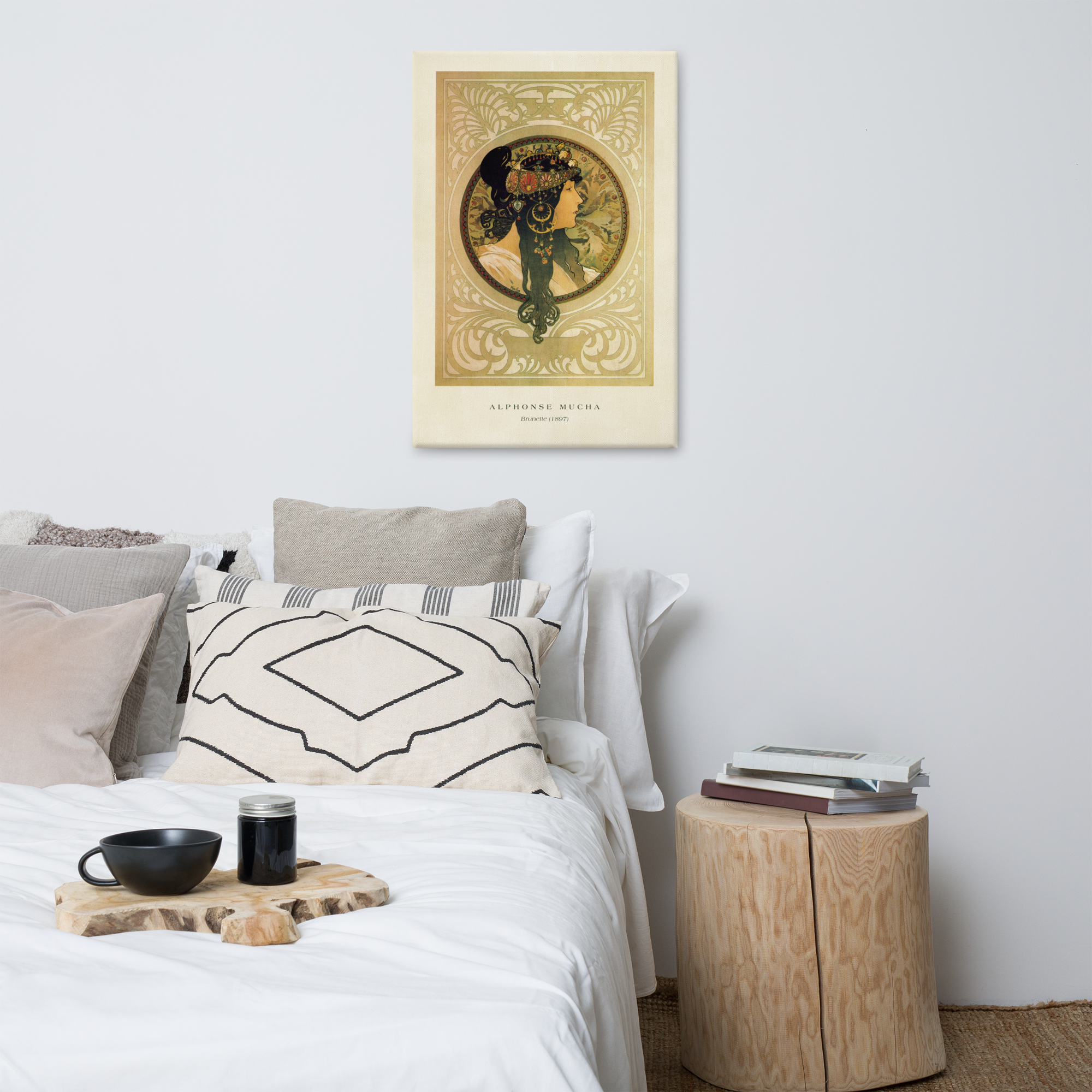 Alphonse Mucha Brunette 1897 Canvas Print (24" X 36")