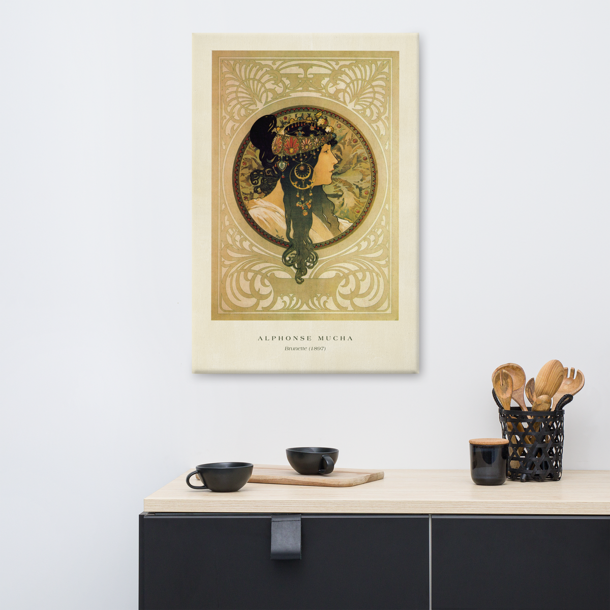 Alphonse Mucha Brunette 1897 Canvas Print (24" X 36")