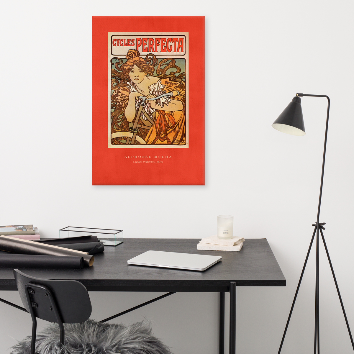 Alphonse Mucha Cycles Perfecta 1897 Canvas Print (24" X 36")