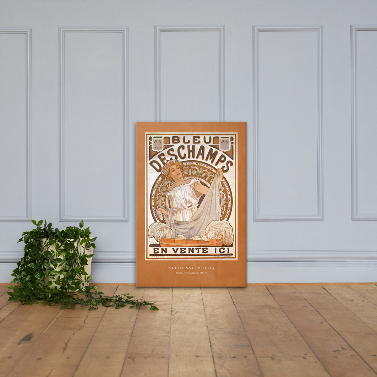 Alphonse Mucha Bleu Deschamps 1897 Canvas Print (24" X 36")