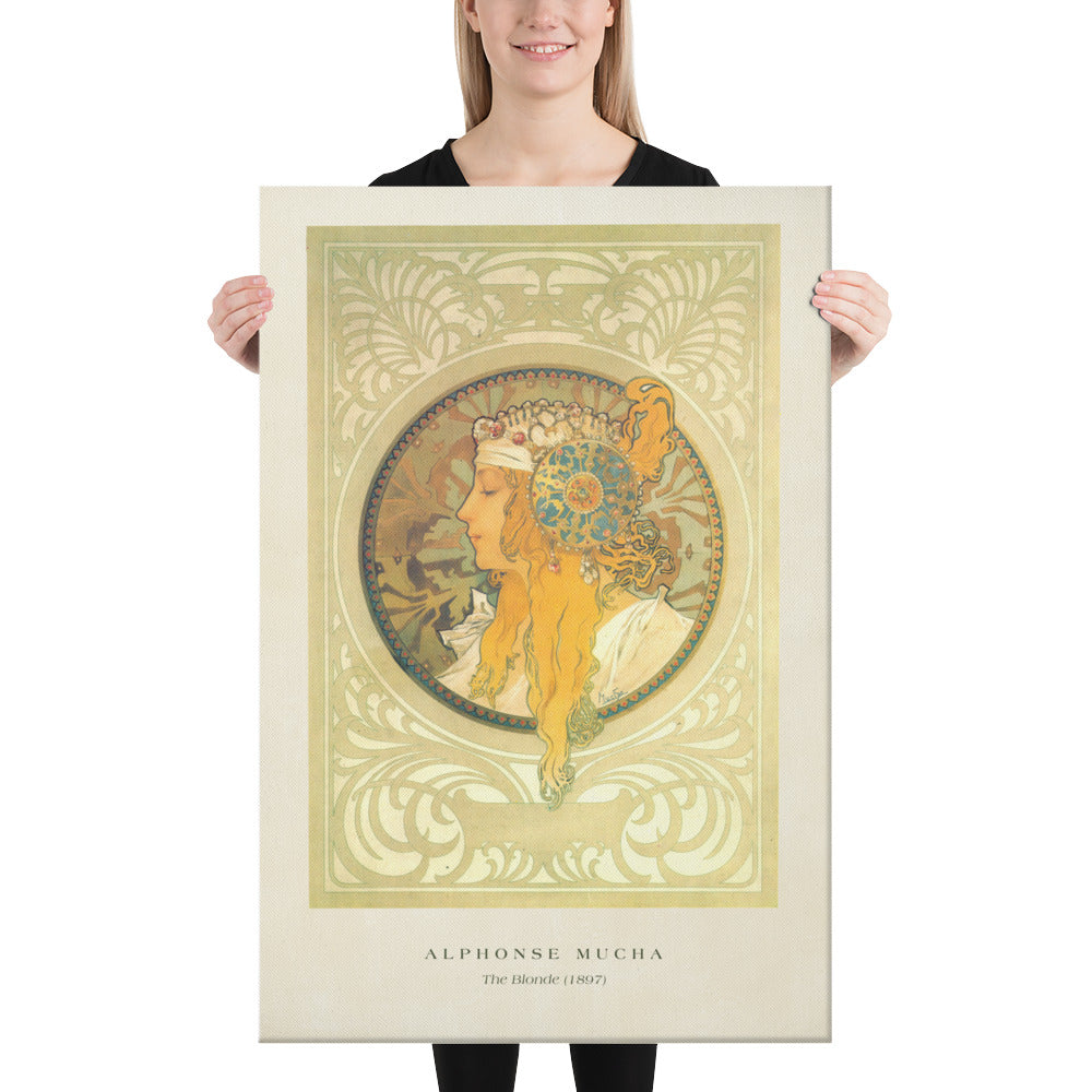 Alphonse Mucha The Blonde Canvas Print (24" X 36")