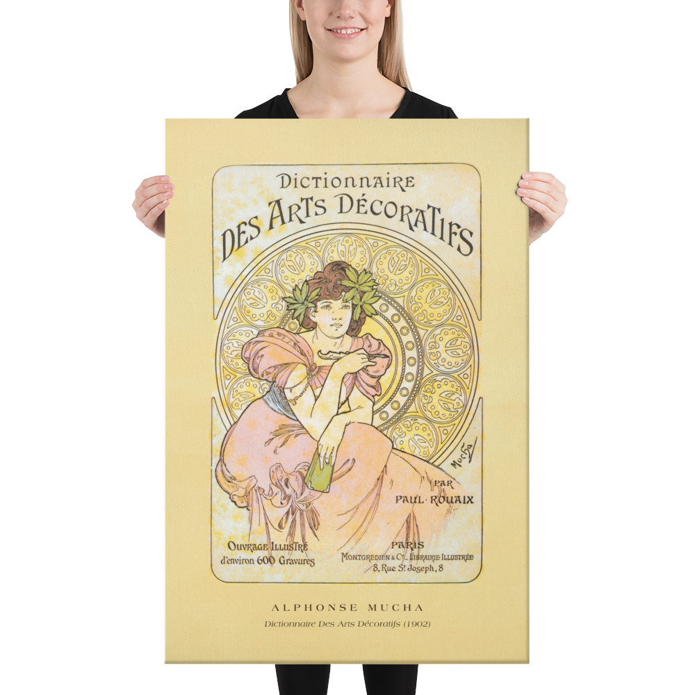 Alphonse Mucha Dictionnaire des Arts Décoratifs Canvas Print (24" X 36")