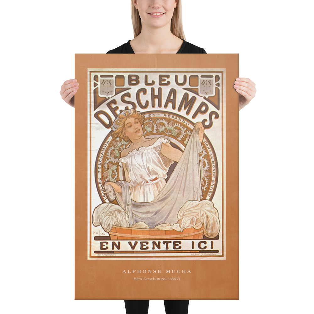 Alphonse Mucha Bleu Deschamps 1897 Canvas Print (24" X 36")