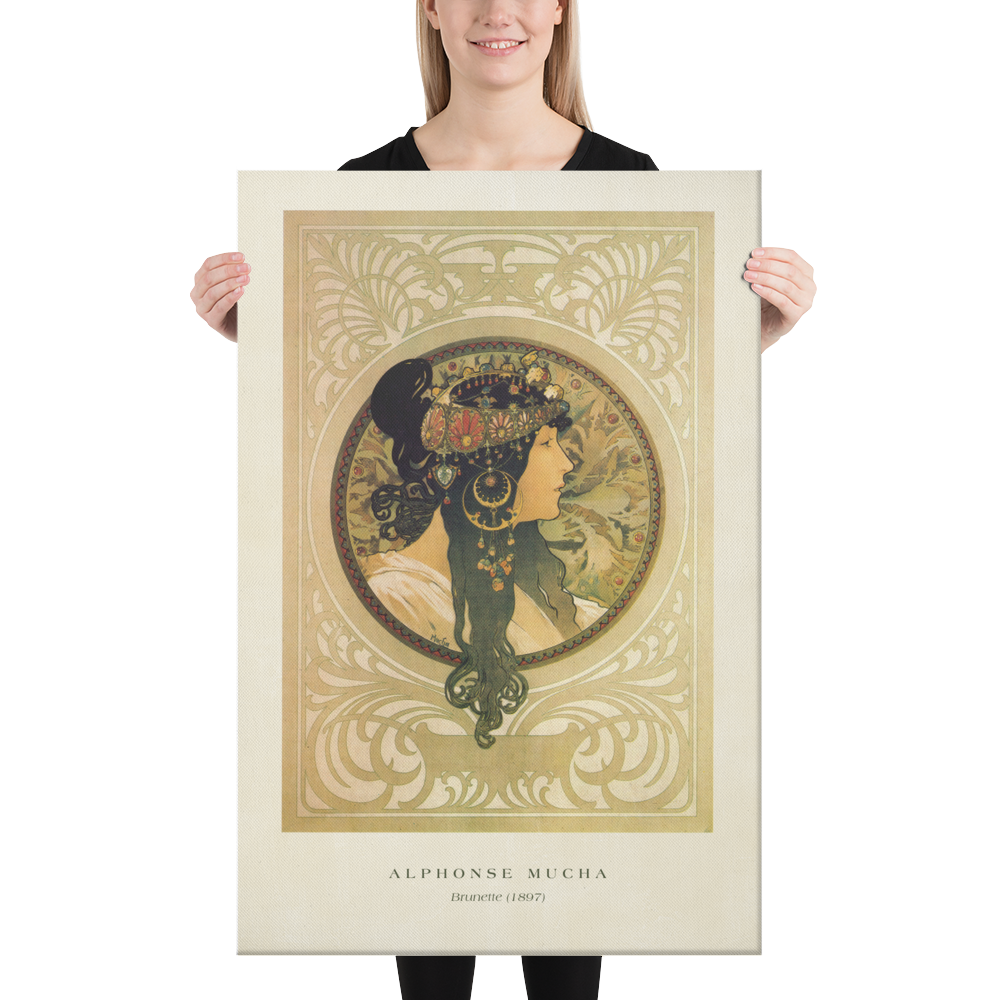 Alphonse Mucha Brunette 1897 Canvas Print (24" X 36")