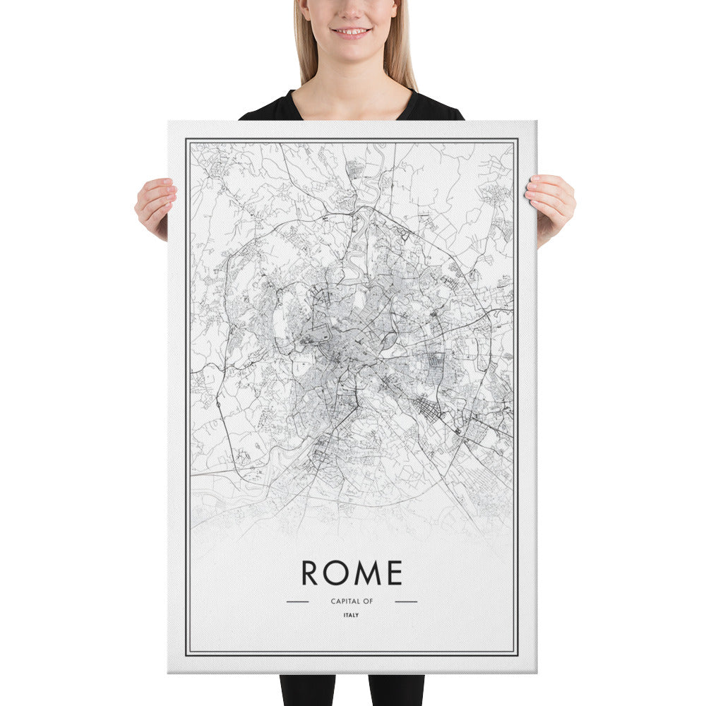 Rome Cartography Canvas Print (24" X 36")