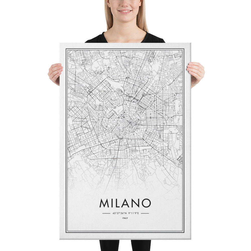 Milano Cartography Canvas Print (24" X 36")