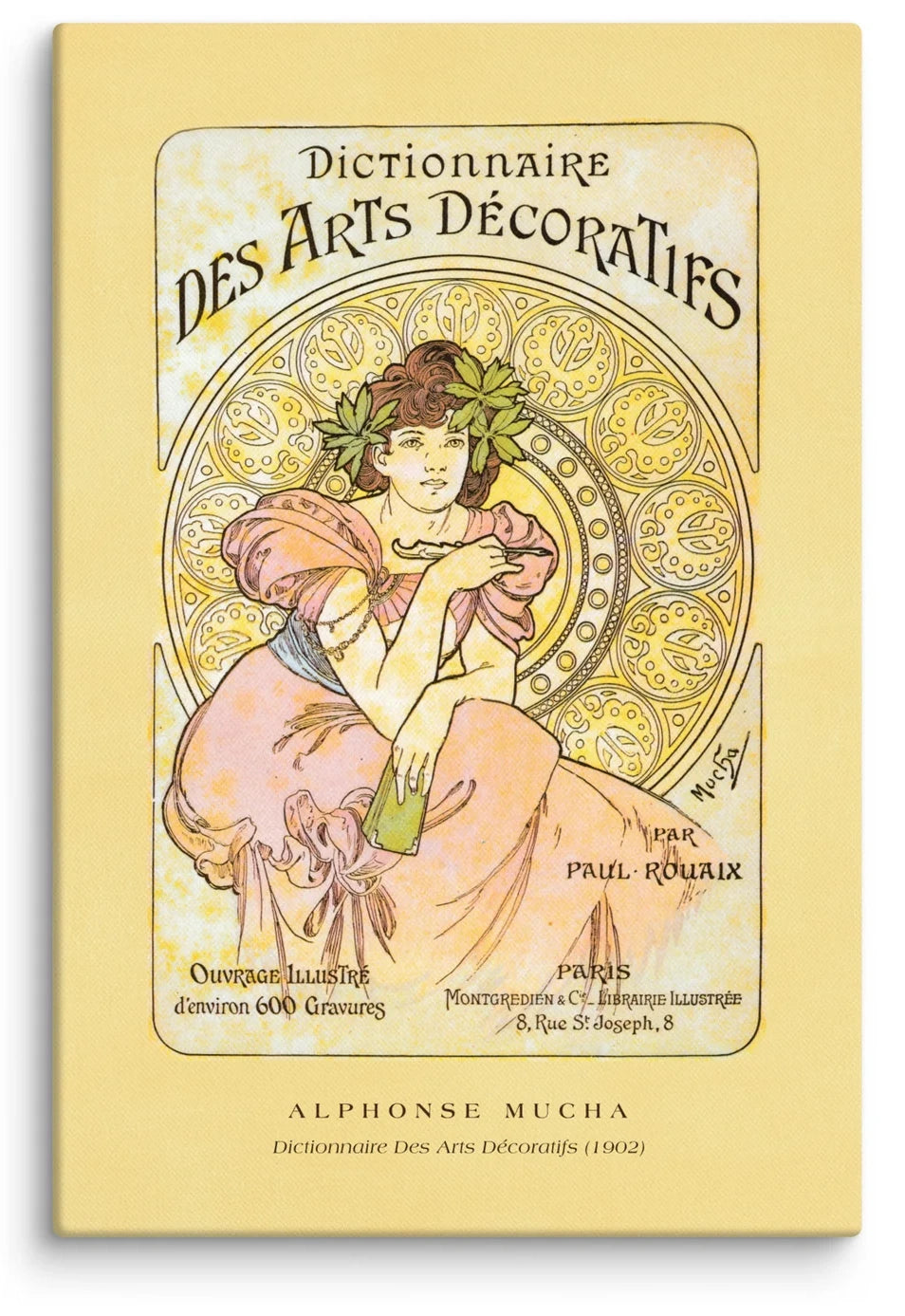 Alphonse Mucha Dictionnaire des Arts Décoratifs Canvas Print (24" X 36")