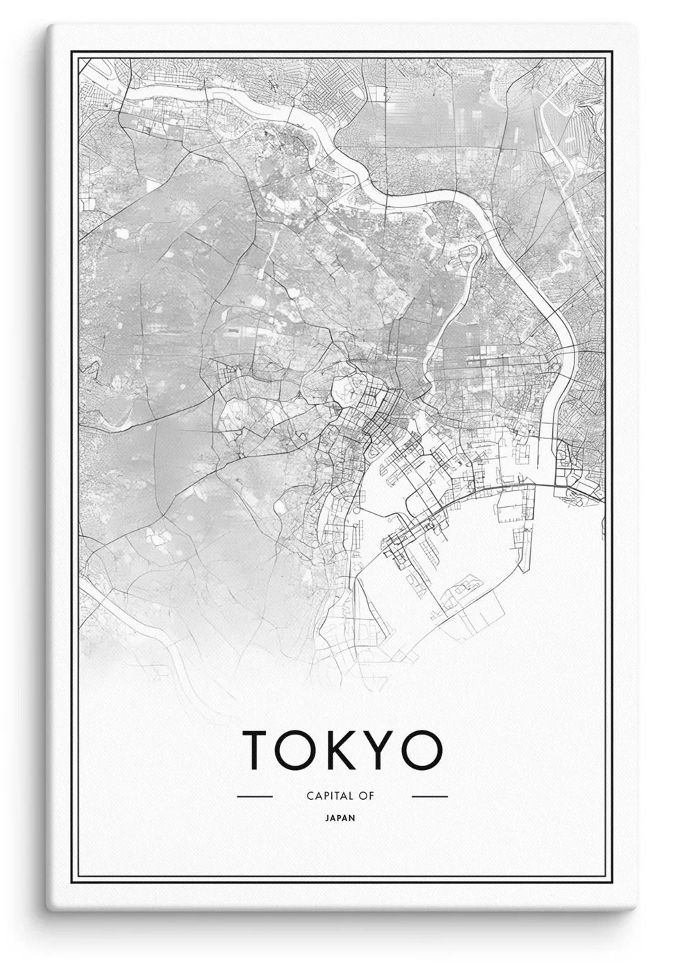 Tokyo Cartography Canvas Print (24" X 36")