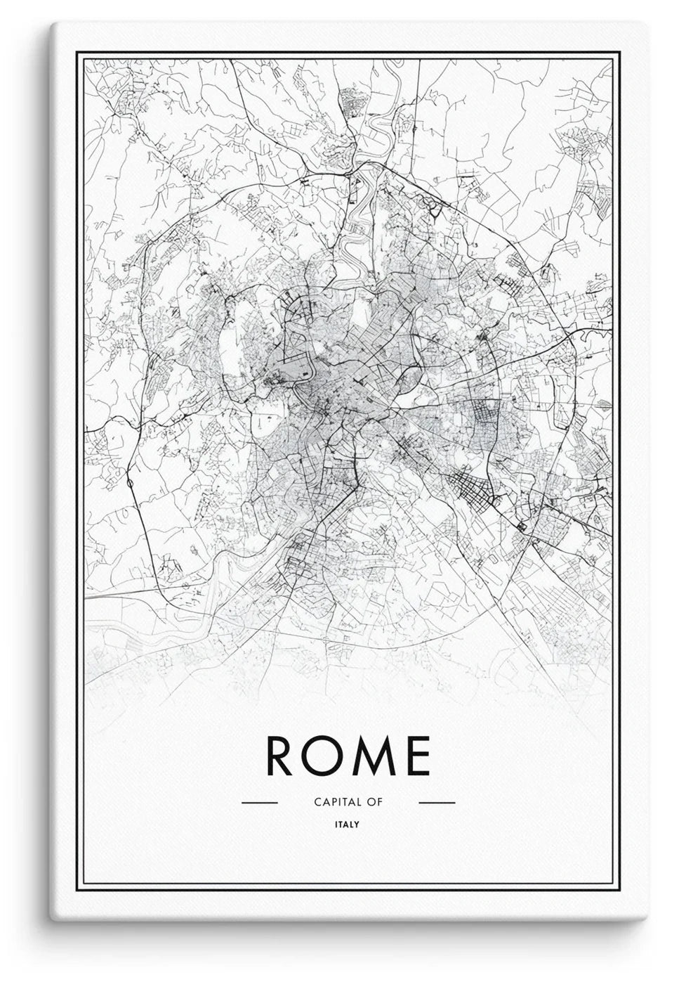 Rome Cartography Canvas Print (24" X 36")