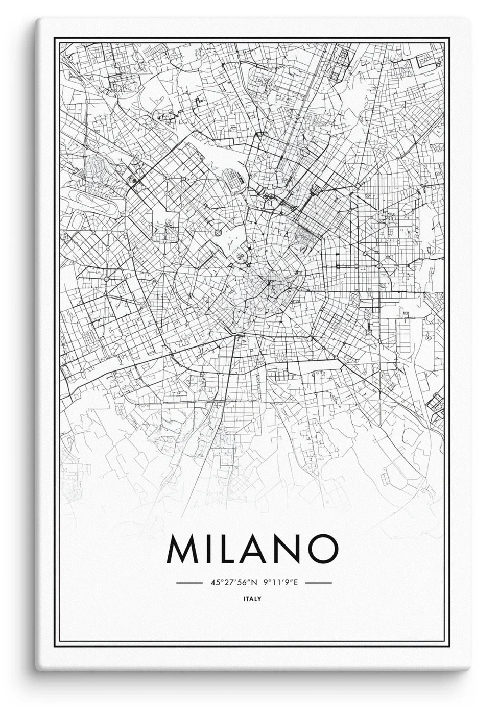 Milano Cartography Canvas Print (24" X 36")