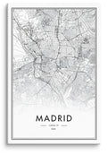 Madrid Cartography Canvas Print (24" X 36")