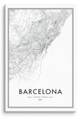Barcelona Cartography Canvas Print (24" X 36")