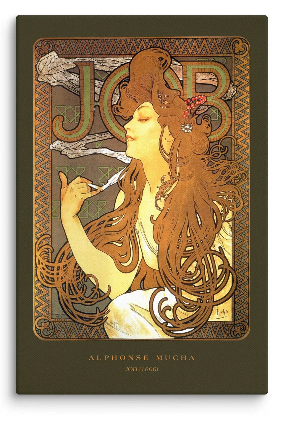 Alphonse Mucha JOB 1896 Canvas Print (24" X 36")