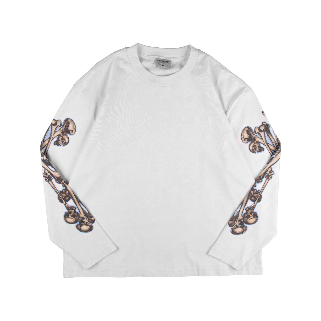 Commons Bad to the Bone Long Sleeve Tee White