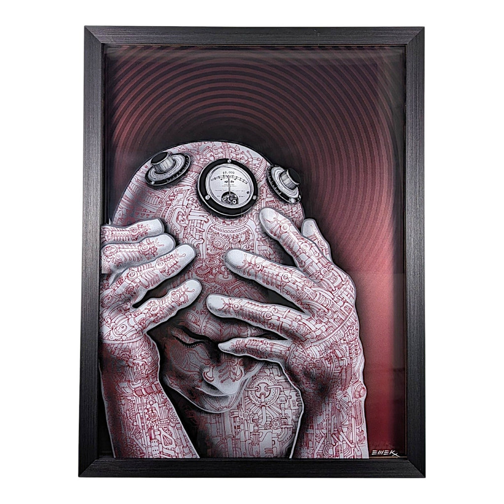 Emek "Cyberman (Red)" Framed Acrylic Diorama