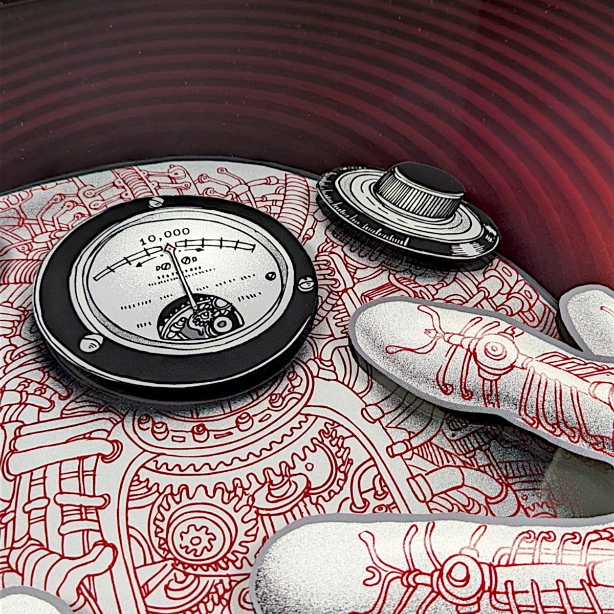 Emek "Cyberman (Red)" Framed Acrylic Diorama