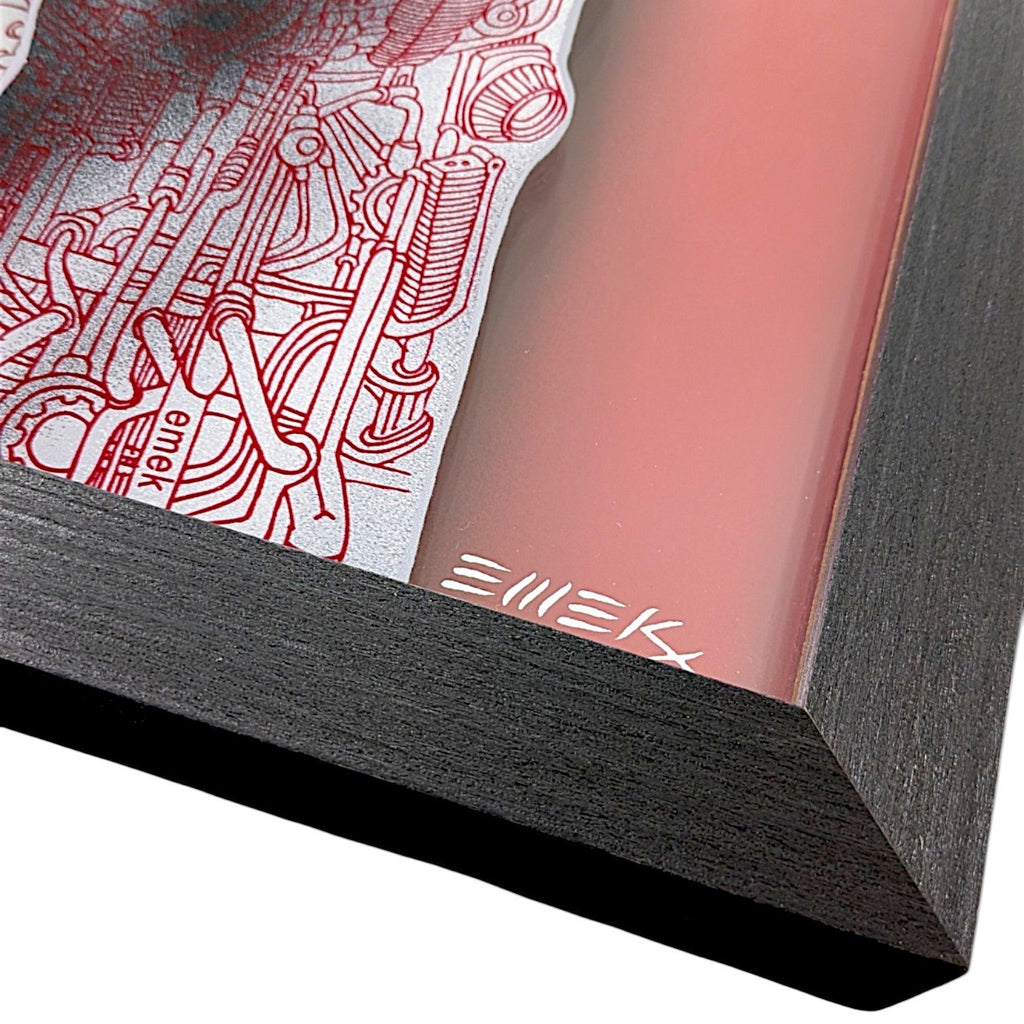 Emek "Cyberman (Red)" Framed Acrylic Diorama