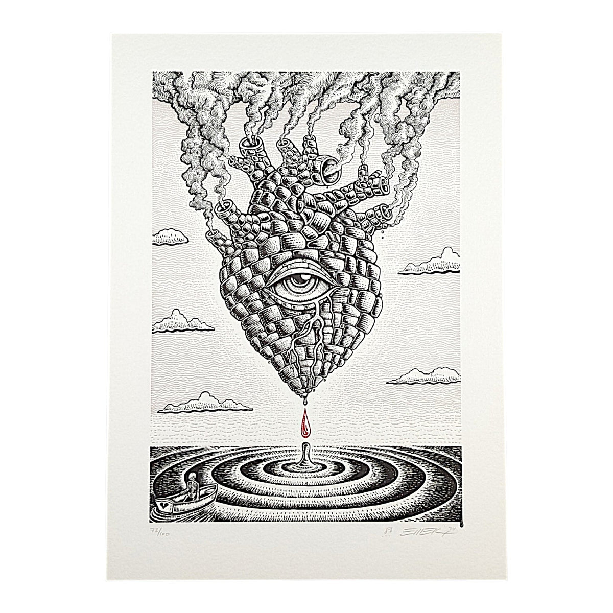 Emek "Like Blood From A Stone (White)" Print