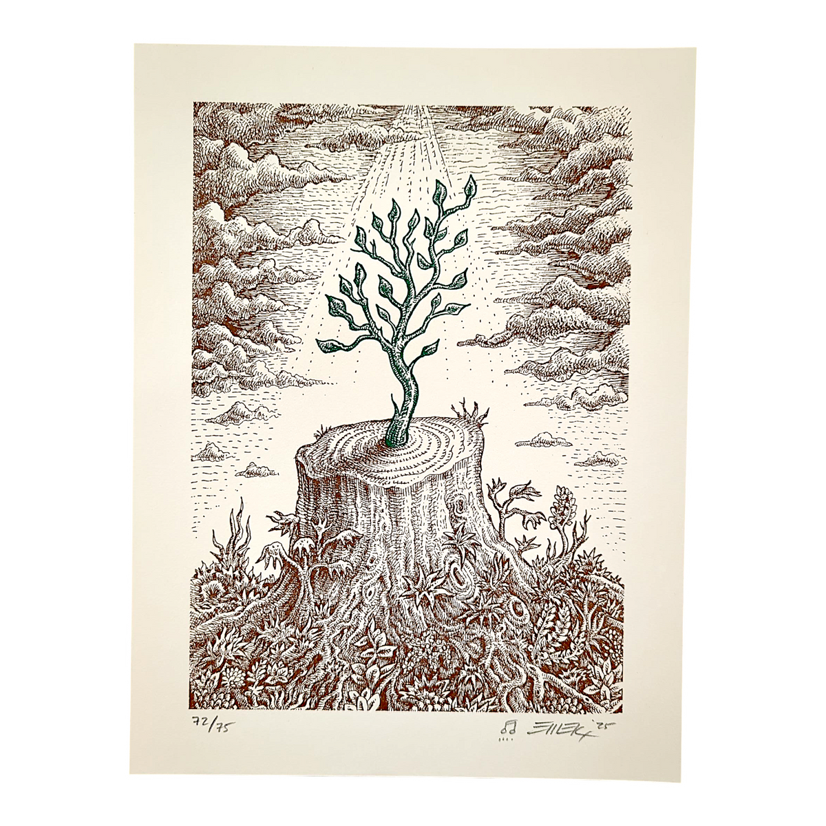 Emek "The Re-Giving Tree (Cream)" Letterpress Print