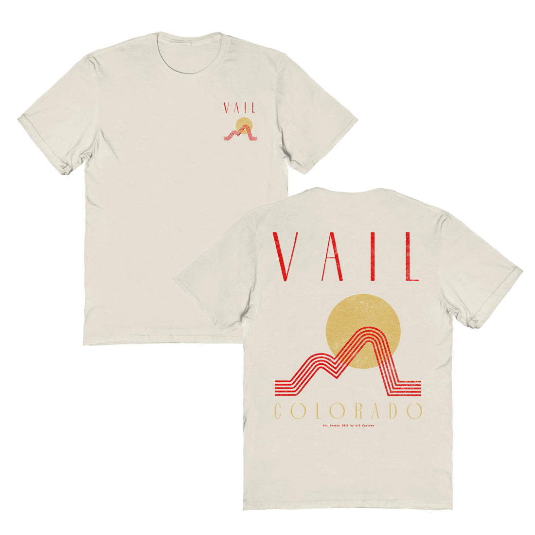 Skiing & Snowboarding Vail Front & Back Print T-Shirt