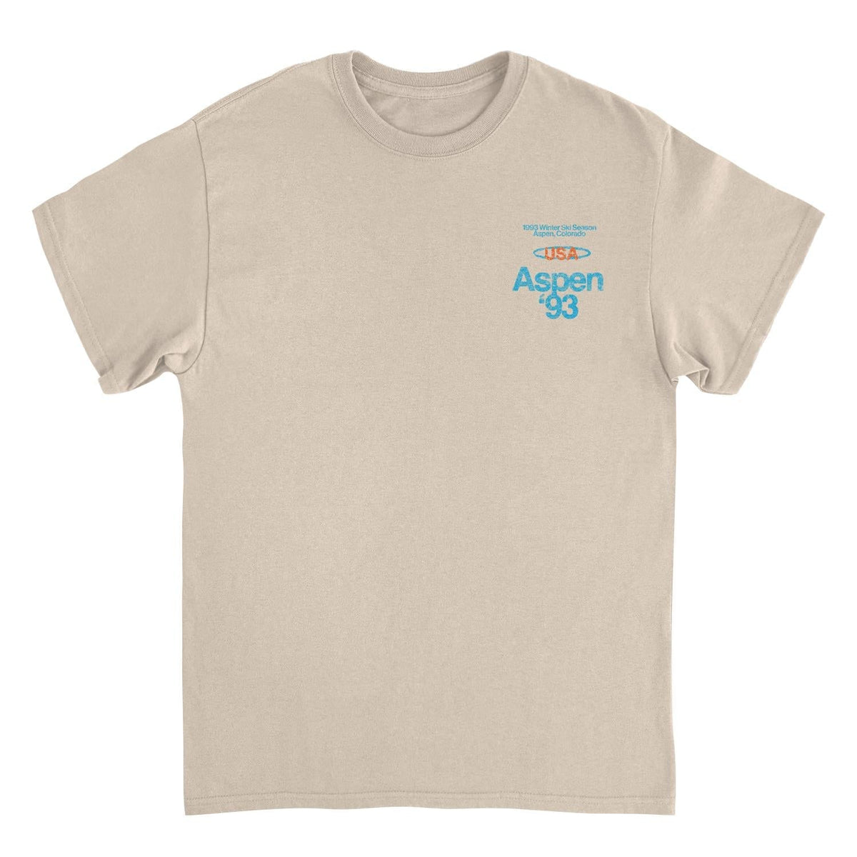 Ski Aspen '93 Front and Back Print T-Shirt
